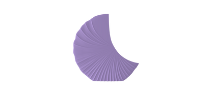 A single, curved, purple object resembling a shell or crescent moon against a black background.