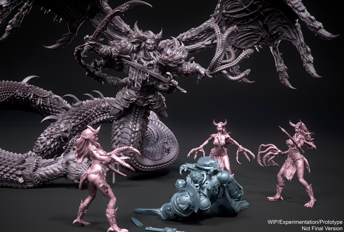 LARGE STATUE! Chaos "Fully-Grim" Giant Snake Proxy-   300mm