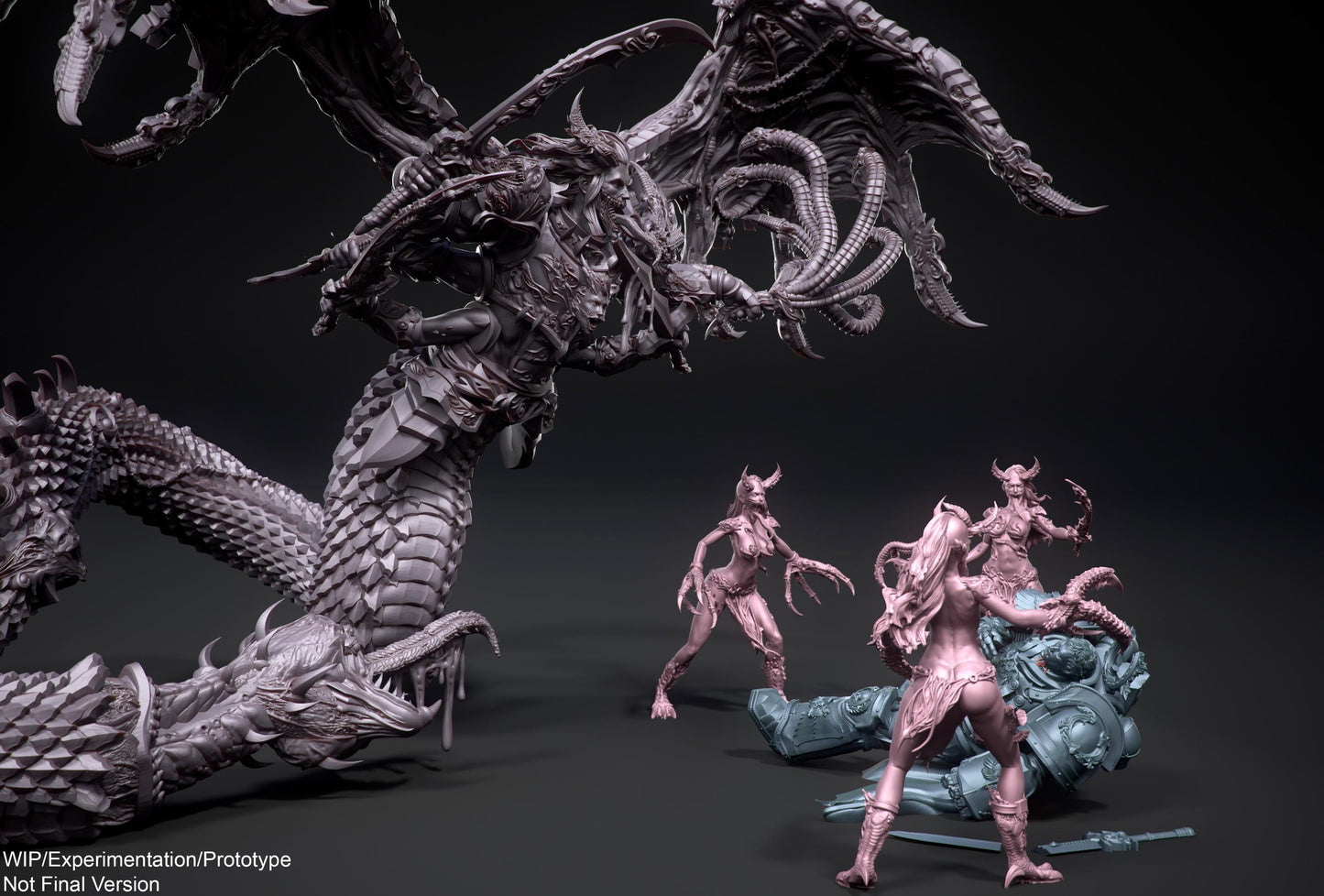 LARGE STATUE! Chaos "Fully-Grim" Giant Snake Proxy-   300mm