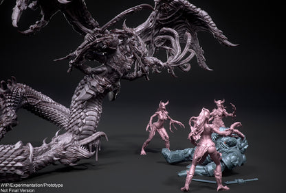 Chaos "Fully-Grim" Giant Snake Proxy- Model 100mm - 150mm -