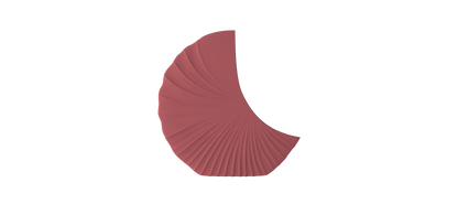A pink, wavy, and textured object is shown against a black background.